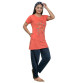 Womens Poly Cotton Printed Night Suit Multicolor